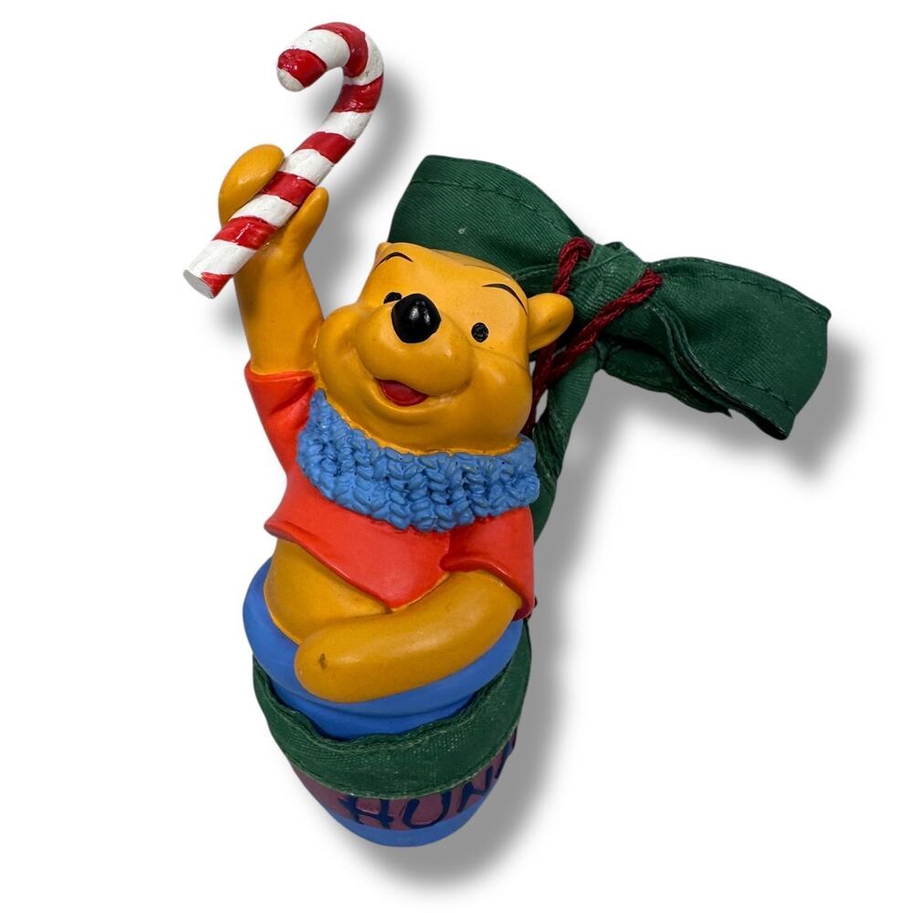 Vintage Disney Winnie The Pooh Hunny Pot Christmas Ornament Holiday Hanging 1996